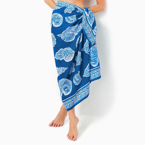 NWT Lilly Pulitzer Sharol Pareo Swim Cover Up in Barton Blue - One Size - Picture 1 of 8